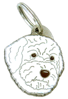 Lagotto romagnolo branco <br> (placa de identificação para cães, Gravado incluído)
